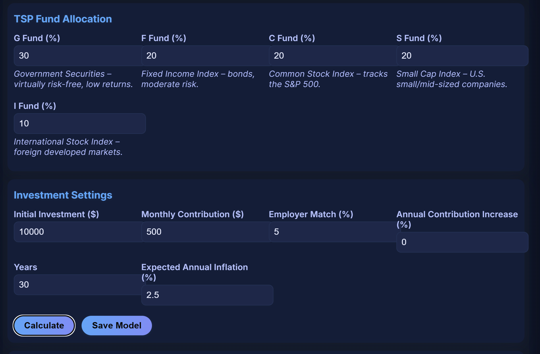 TSP Calculator